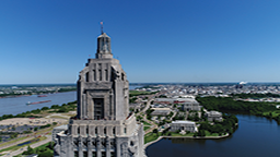 Aerial image of the Louisiana State Capitol Building